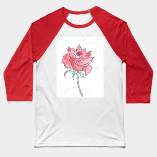 Red beautiful flower rose, plant, nature. Watercolor, art decoration, sketch. Illustration hand drawn modern painting Baseball T-Shirt